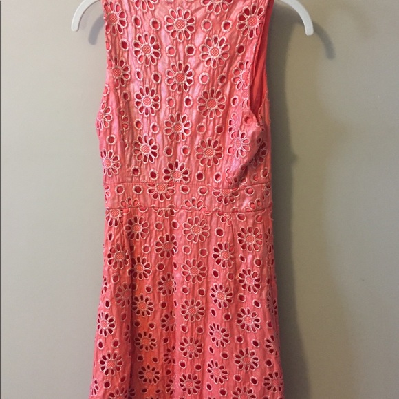 Anthropologie Maeve Coral Eyelet Dress - Picture 4 of 5